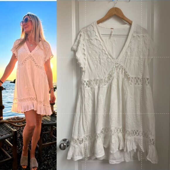 Free People Ivory Marissa Mini Dress - Small - Picture 1 of 9